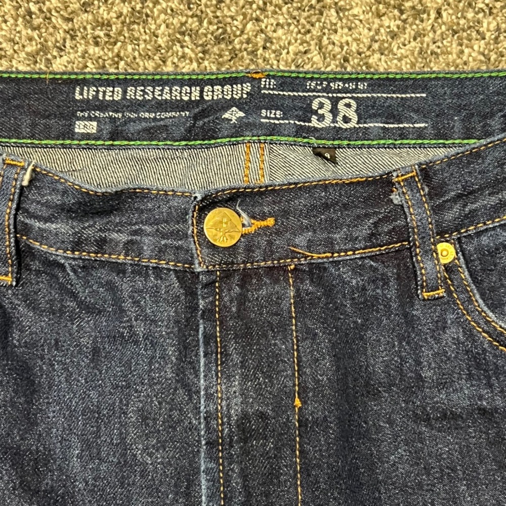 LRG Lifted Research Group Jeans Mens 38 Raw Indigo Denim Baggy Y2K Skater - Picture 10 of 10